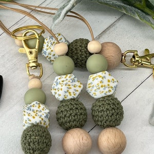 Boho teacher lanyard badge holder perfect for Trendy teachers, students and employees! green lanyard