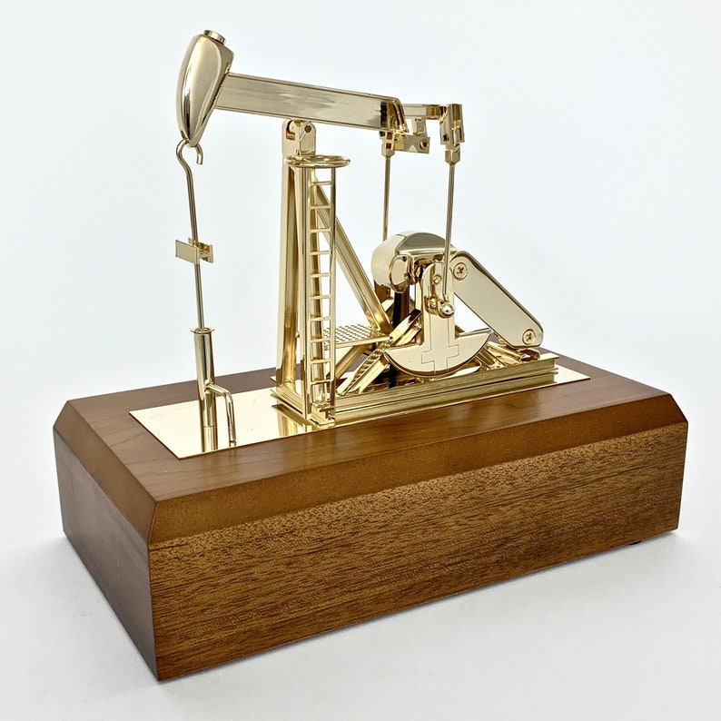 Oilfield gifts pump jack music box scale model gold plated Etsy