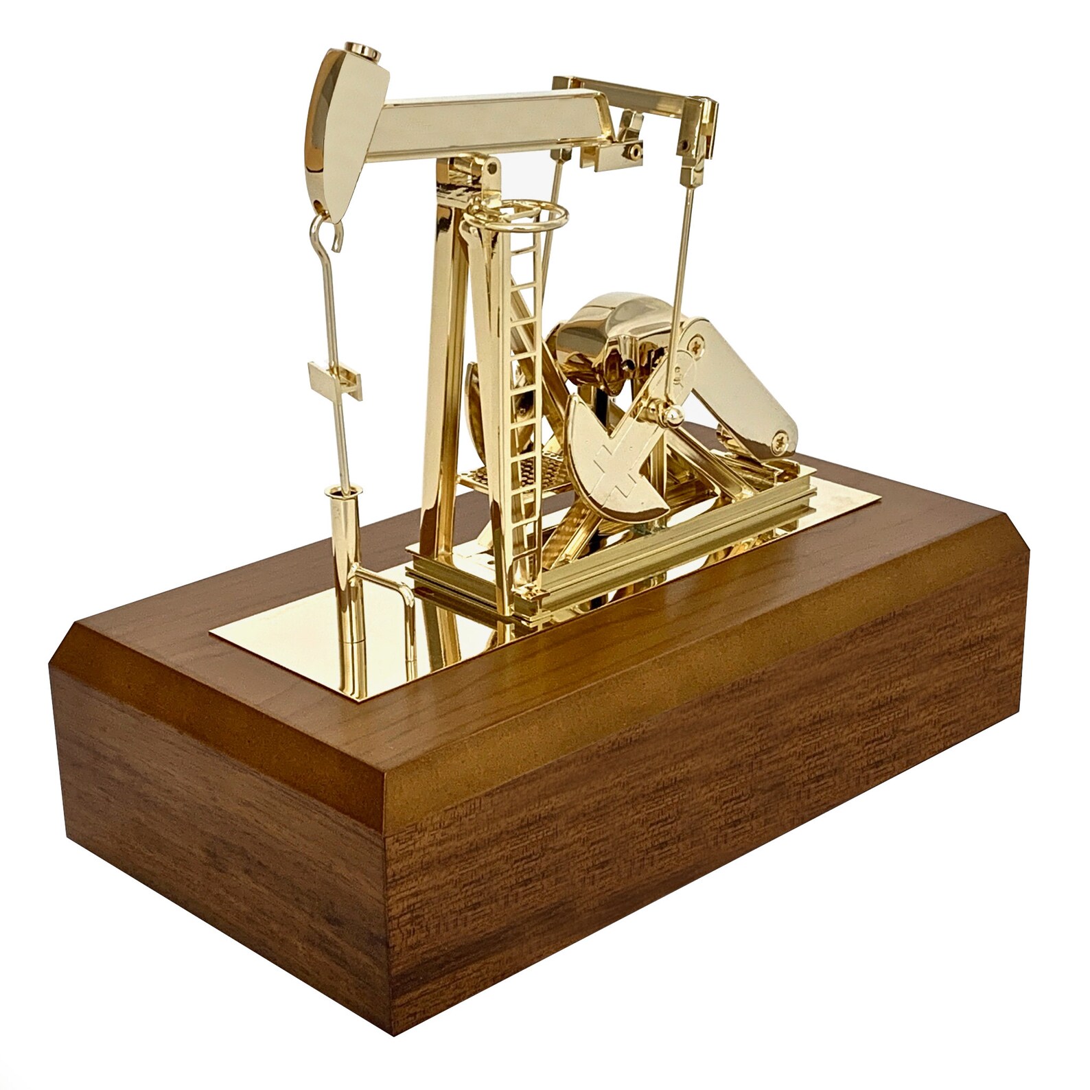 Gold Pump Jack Model Oilfield Gift Roughneck Executive Oil and Gas
