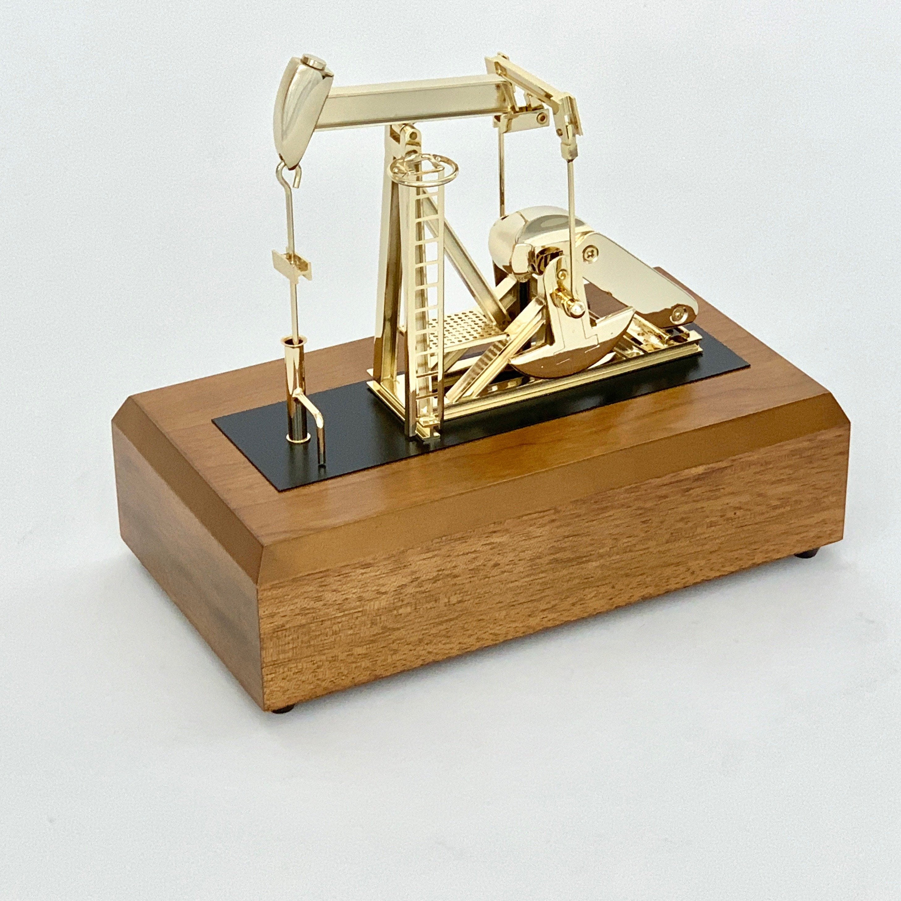 Gold Pump Jack Model Oilfield Gift Roughneck Executive Oil and Gas