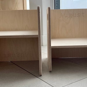 2 unvarnished multifunctional benches