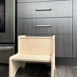 Step two steps for unvarnished children - Cherry wood