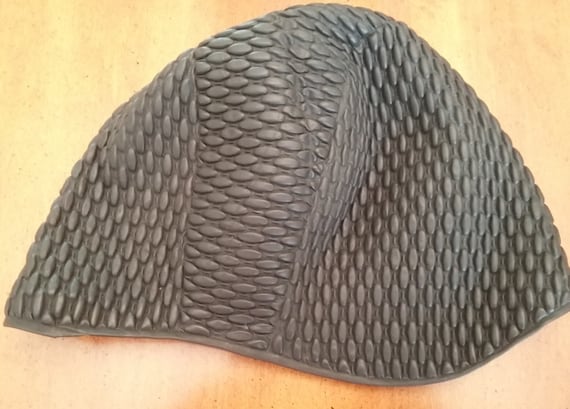 Vintage Swim Cap Bathing Cap Black Rubber? Texture