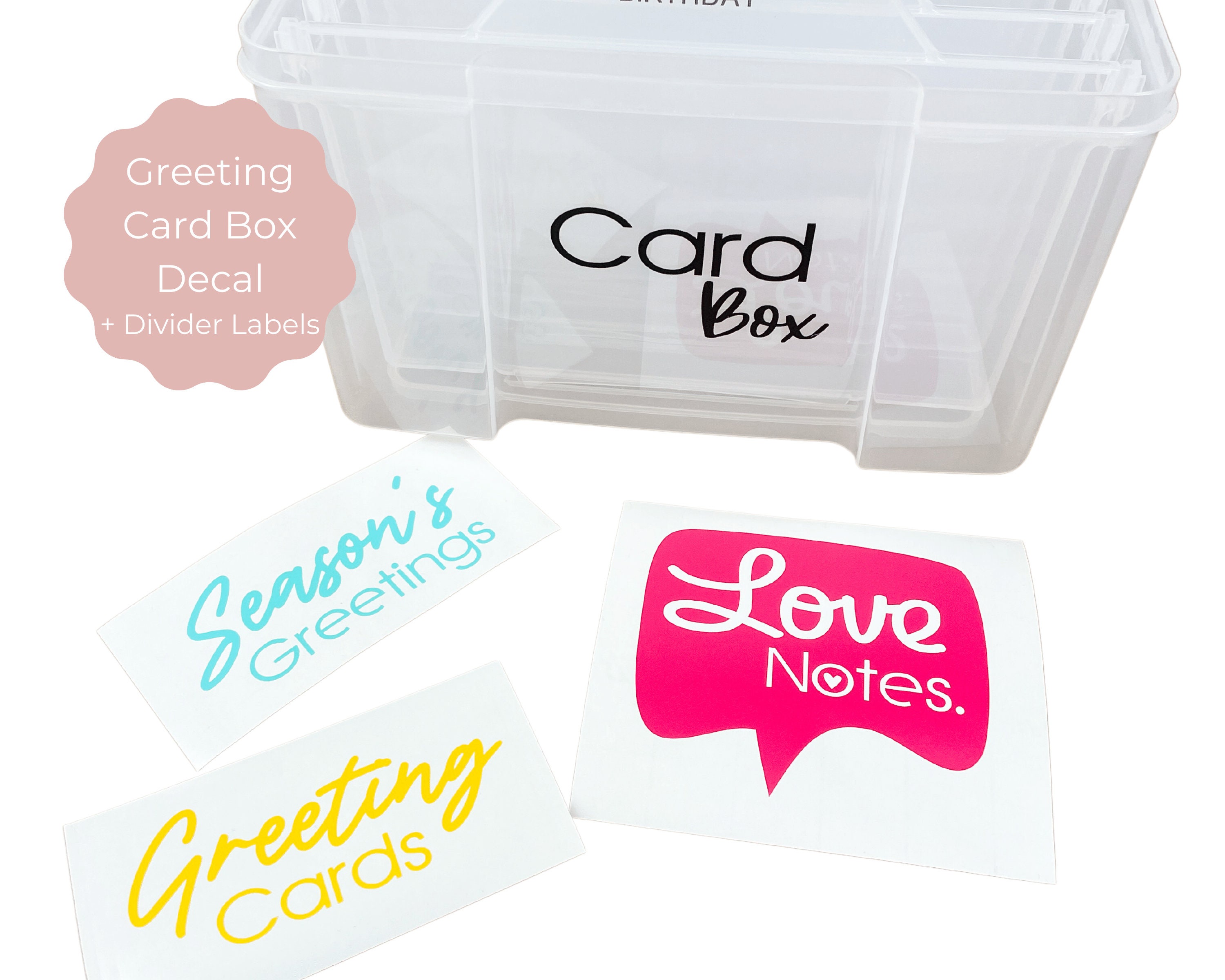 Greeting Card Organizer Box Dividers Months organizing Box Sold