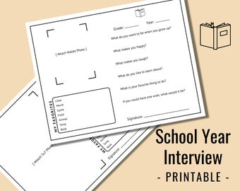 School Year Interview Printable