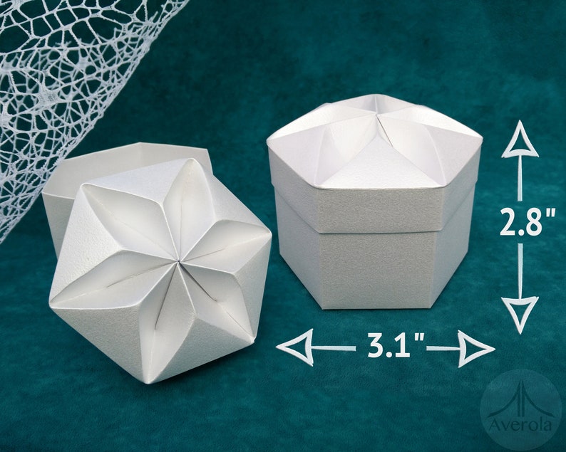 3 Shimmer Pearl Gift Boxes With Lid Origami Hexagon Star Box Christmas Treat Box Luxury Bridesmaid Gift Box Custom Jewelry Box Macaron Box