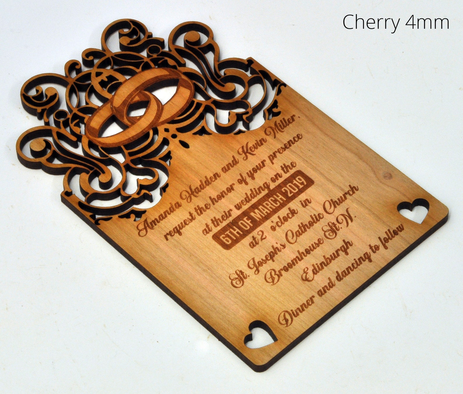 Unique Wooden Wedding Invitations Laser Cut and Engraved. Etsy