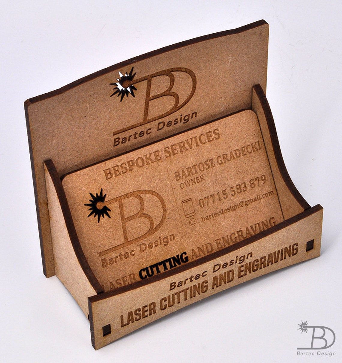 Customized Business Card Holder. Laser Engraved Different Etsy