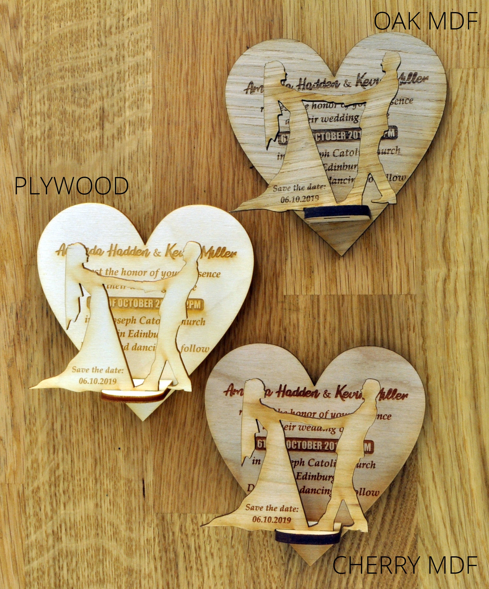 Wooden Wedding Invitation Fridge Dancing couple Etsy