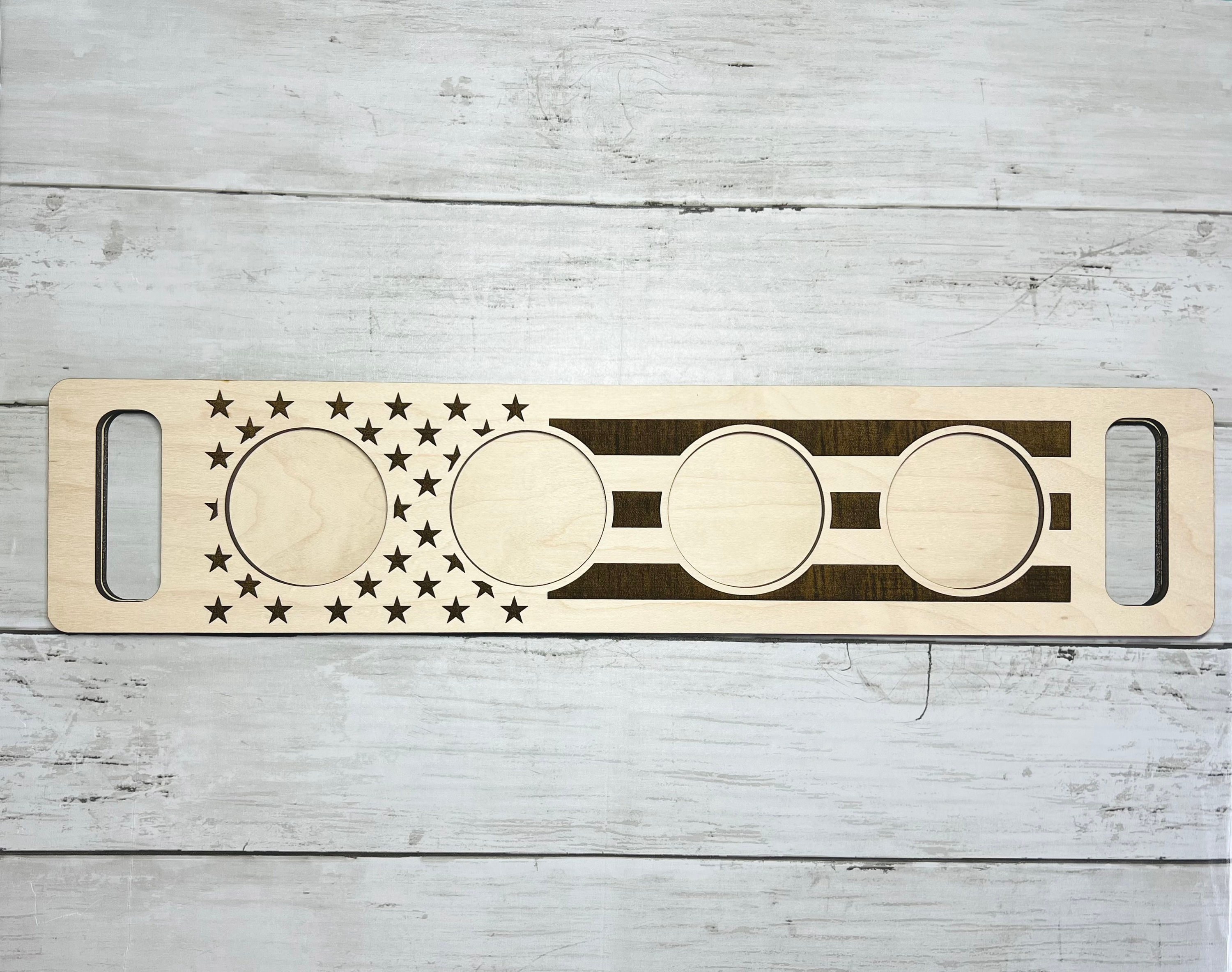 Laser Cut / Engraved American Flag Beer Flight Patriotic USA God Bless America Beer Lovers Bachelor Bachelorette Wedding Party Gifts