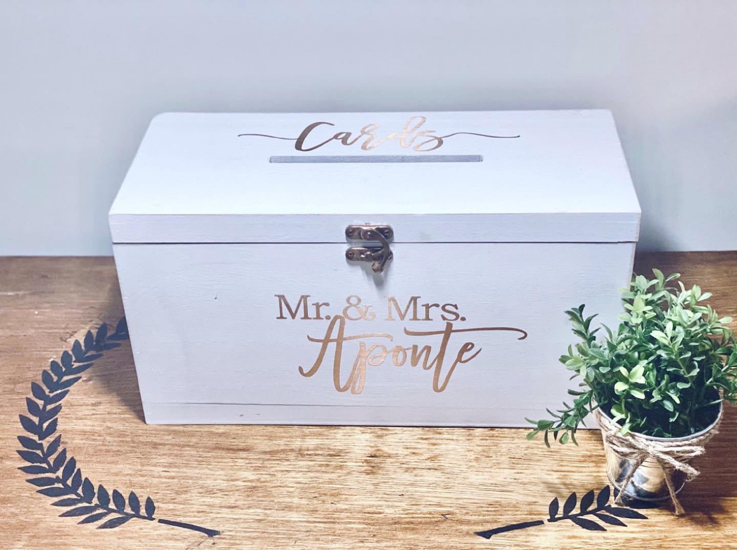 Customizable Whitewash Rustic Wedding Wood Card Box Personalized Anniversary Graduation Baby Bridal Shower Espresso Farmhouse Gift Keepsake