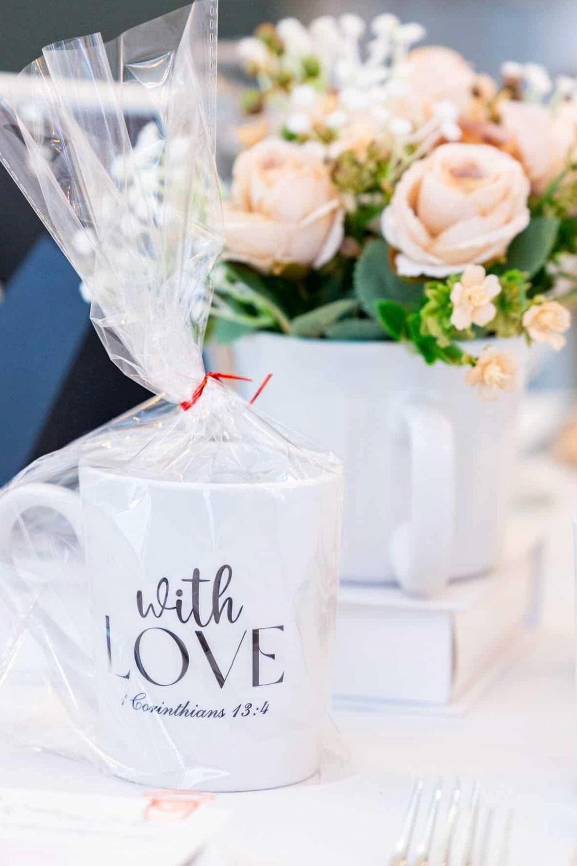 Set of 12 Personalized Coffee 14oz. Mug Favors ‚— Custom 3D Wedding Party Mugs, Affordable Bridal Shower & Baby Shower Favors