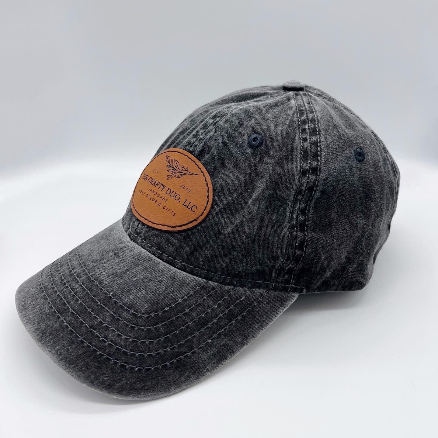 Personalized Unstructured Baseball Cap Custom Leather Patch Laser Engraved Hat Leatherette Corporate Business Company Gift Apparel Headwear