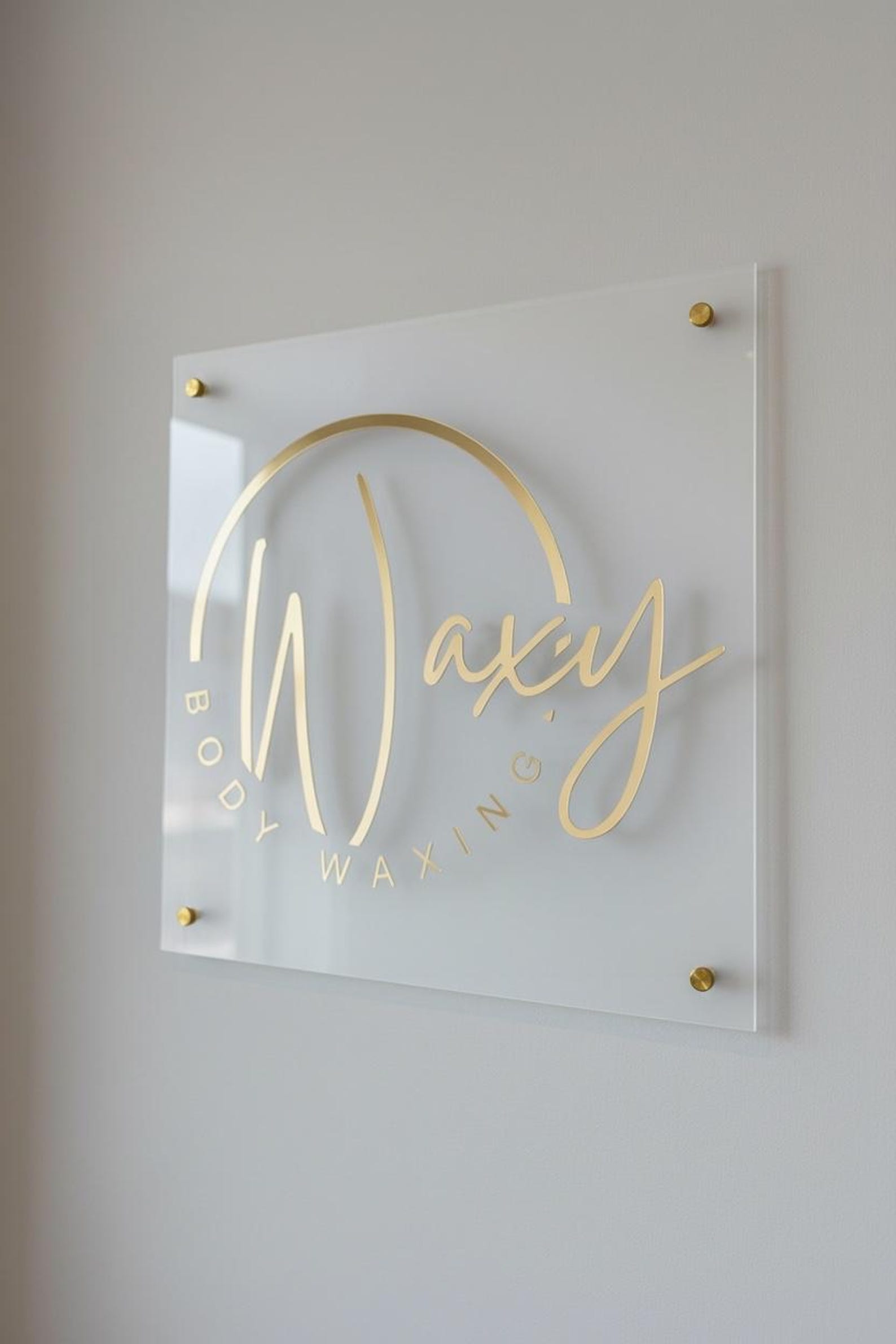 Custom Frosted Acrylic Business Sign, 3D Logo Wall Sign, Standoff Business Sign, Salon Spa Sign, Beauty Studio & Office Sign 24x24
