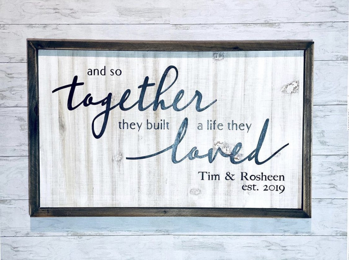 And So Together They Built A Life They Loved 3D Laser Cut Family Name Sign Custom Wooden Farmhouse Signage New Home Decor Housewarming Gift