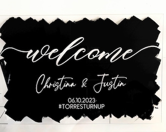 Wedding Welcome Sign - Personalized Acrylic Baby Shower & Ceremony Signage, Laser Engraved 24x36, Custom Design, Unique Decor