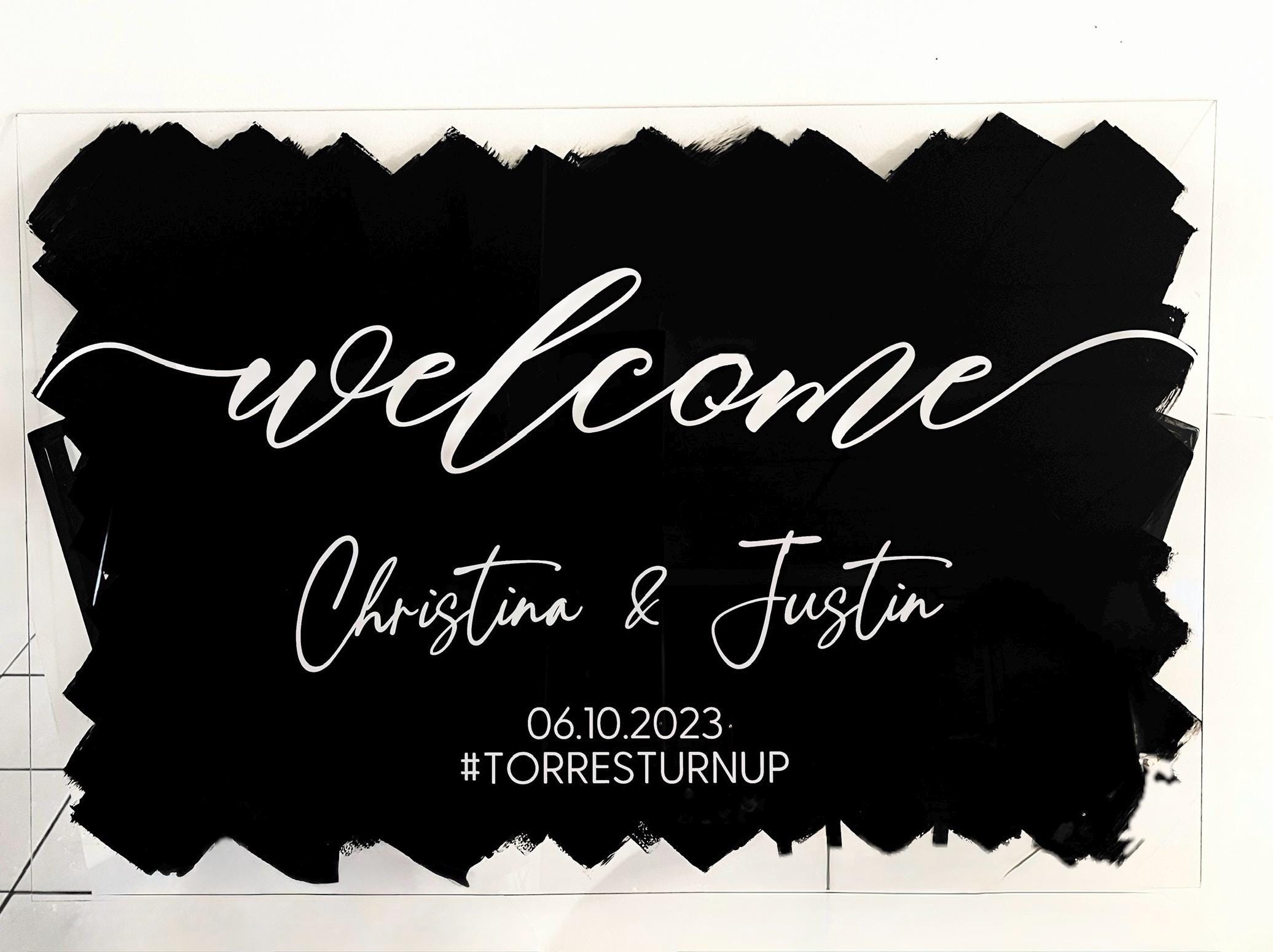 Wedding Welcome Sign - Personalized Acrylic Baby Shower & Ceremony Signage, Laser Engraved 24x36, Custom Design, Unique Decor