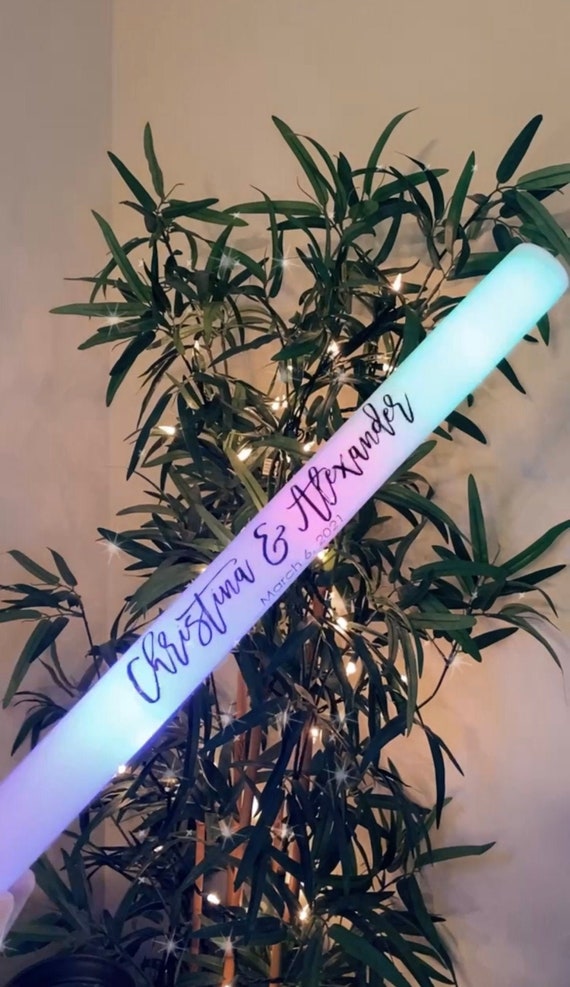 Personalized Foam Glow Sticks Send off Ideas Wedding Let Love Etsy