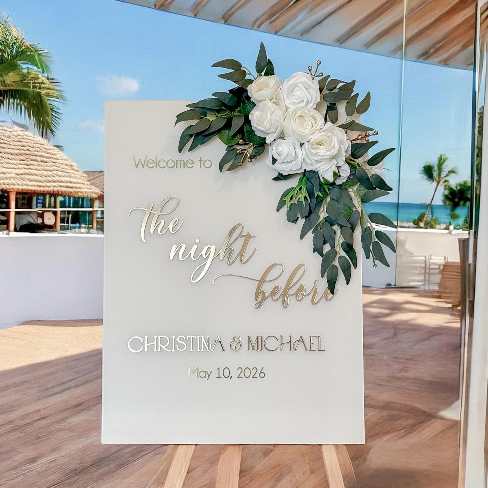 3D Laser Cut Acrylic Frosted Wedding The Night Before Welcome Sign Brushed Back Sign 24x36 inch Back Painted 18x24 inch Acrylic Sign