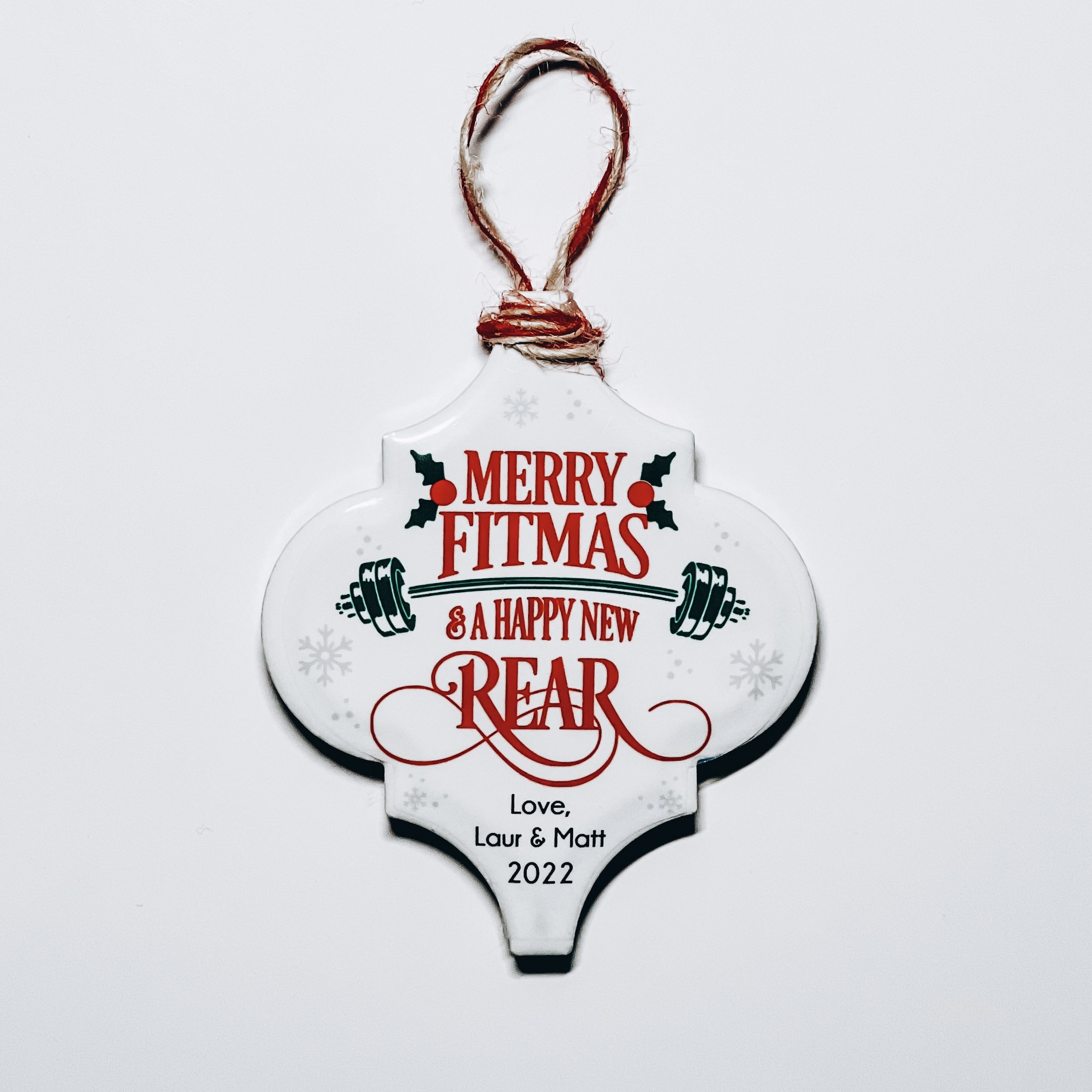Arabesque Christmas Ornament - Tile Ornament - Holiday Ornaments - Home Decor - Merry Fitmas