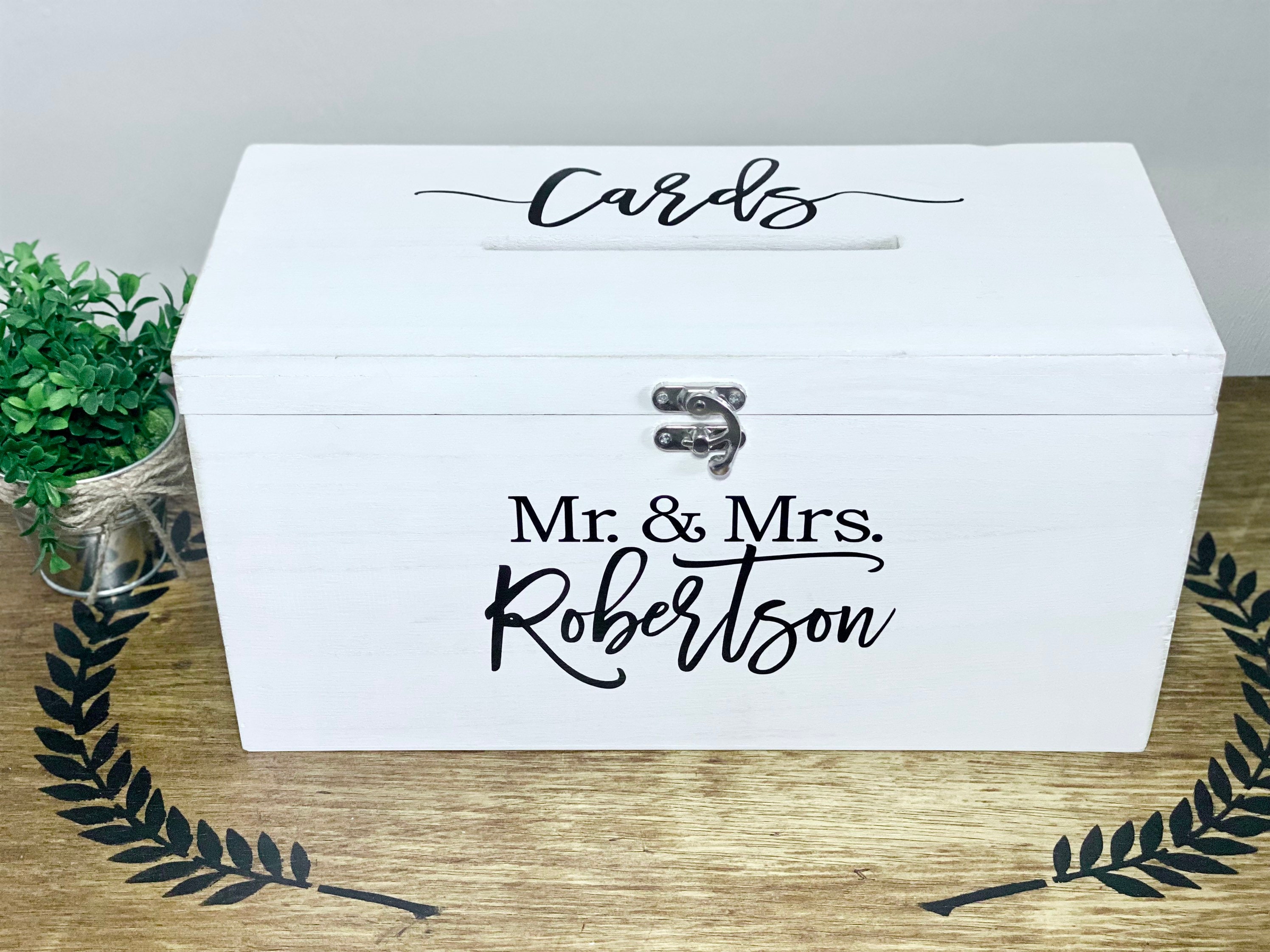 Whitewash Wedding Card Box Anniversary Card Box Graduation Etsy