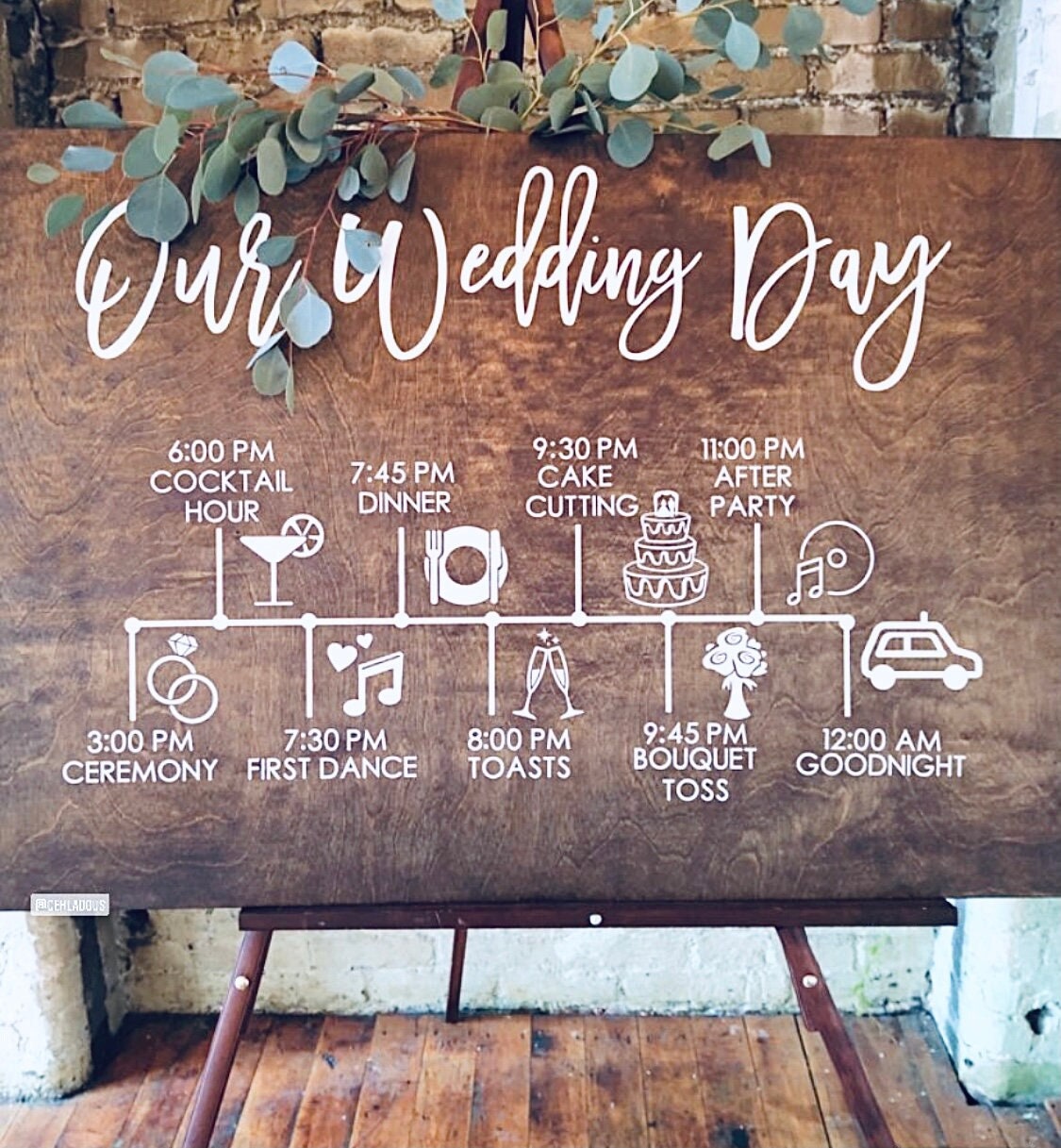 Rustic Wooden Our Wedding Day Timeline Wedding Order Of Events Wood Sign Bridal Shower Bride Custom Signage First Dance Ceremony Reception