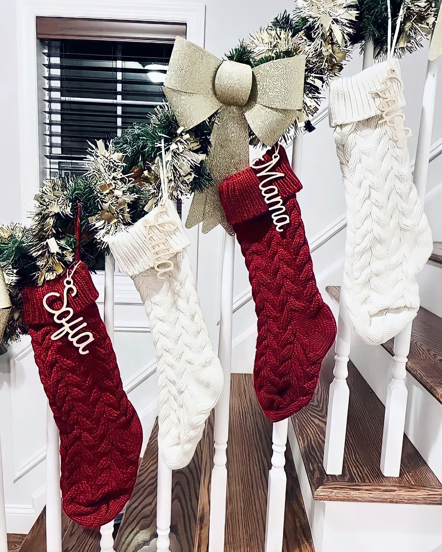 Personalized Christmas Stocking Name Tags - Custom Christmas Stocking Name Tags - Holiday Gift - Christmas Gift - Laser Cut