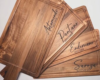 Laser Engraved Acacia Personalized Charcuterie Board Custom Family Name Cutting Board Wedding New Housewarming Realtor Closing Gift