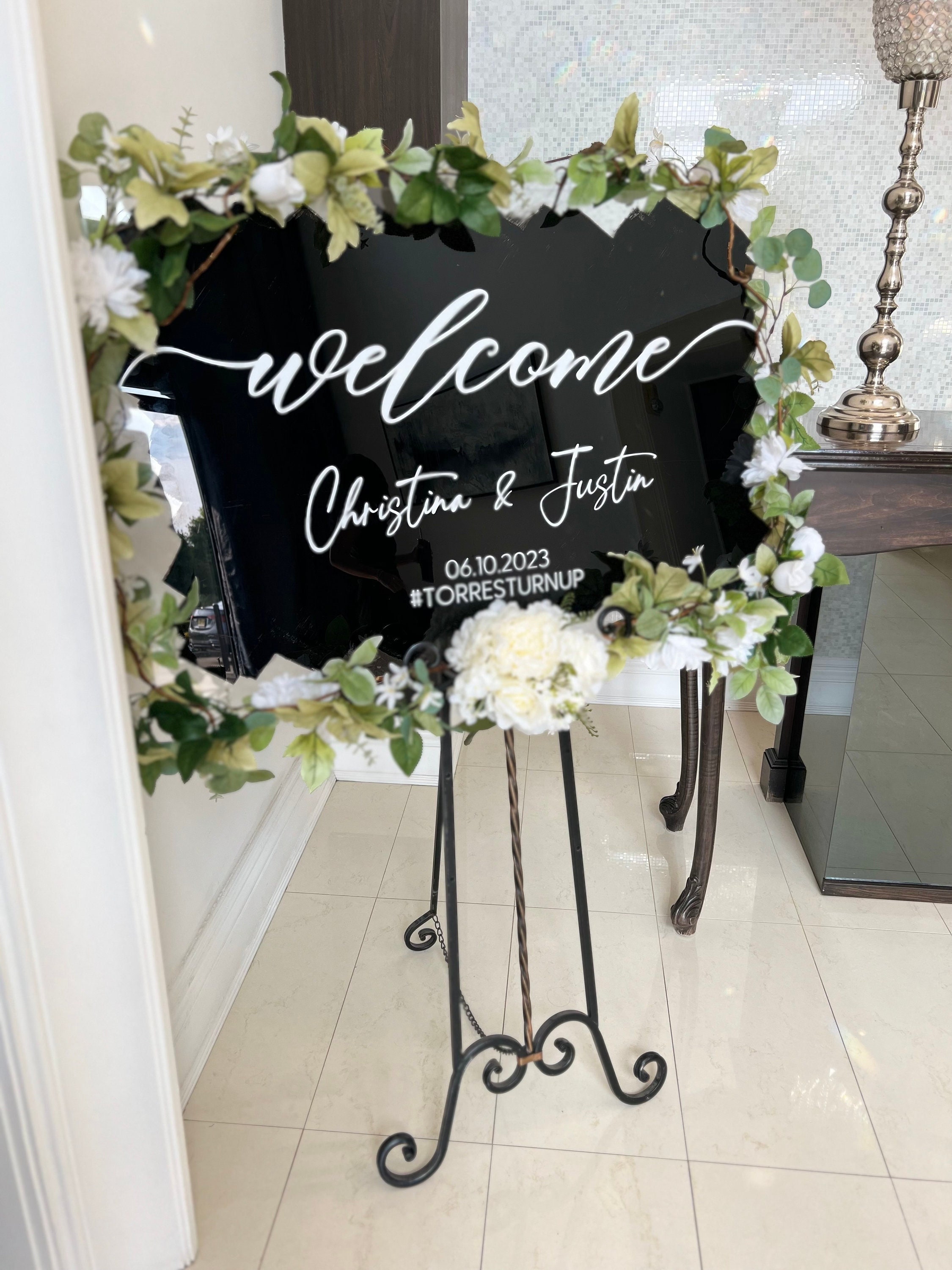 Wedding Welcome Sign - Personalized Acrylic Baby Shower & Ceremony Signage, Laser Engraved 24x36, Custom Design, Unique Decor