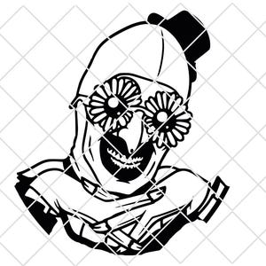 Art The Clown PNG, Terrifier, digital download, PNG