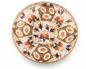 Antique hand painted imari style compote footed cake plate 21.8 cm (8.6 quot )