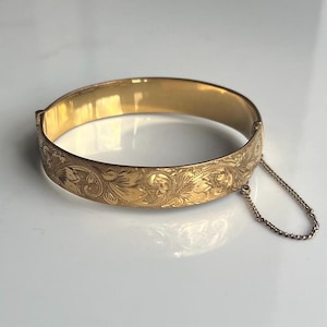 Vintage 9 Carat Yellow Rolled Gold Bangle Bracelet