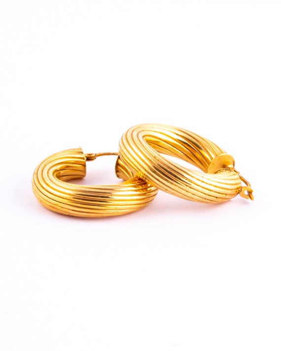 Vintage 9 Carat Gold Twist Hoop Studs