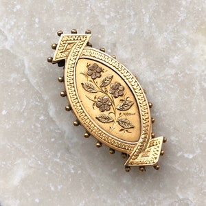 Antique Gold Two Tone Floral Brooch Circa.1910