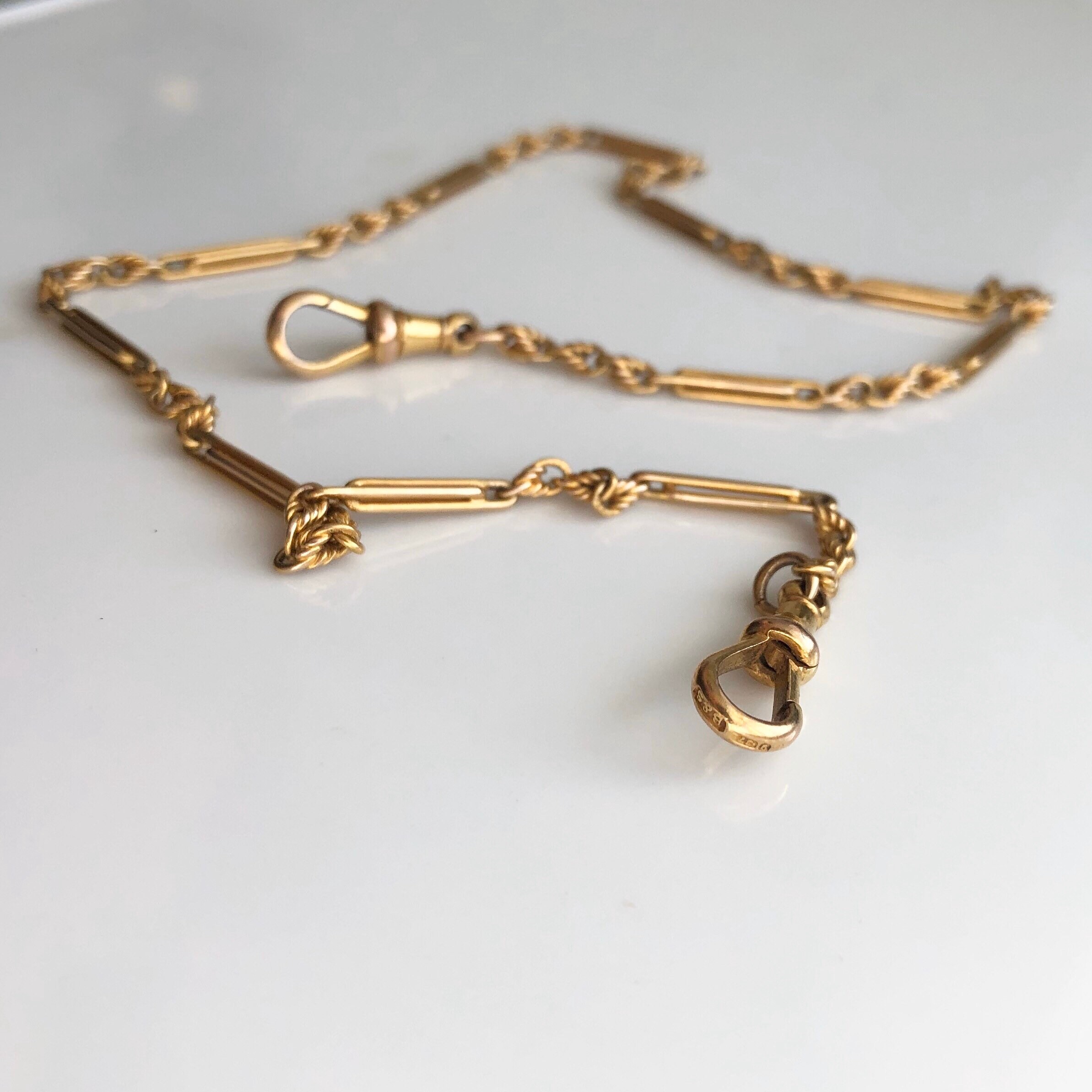 Vintage 9 Carat Gold Watch Chain - Etsy UK
