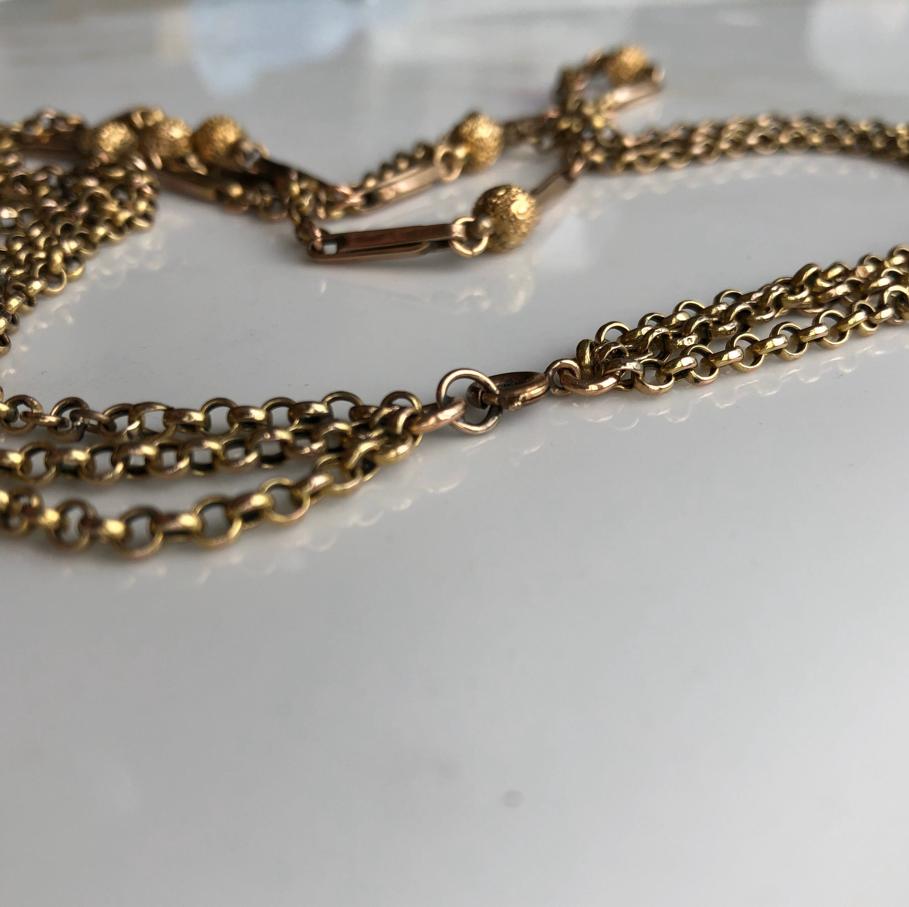 Antique Ornate Triple Chain Circa.1900 - Etsy