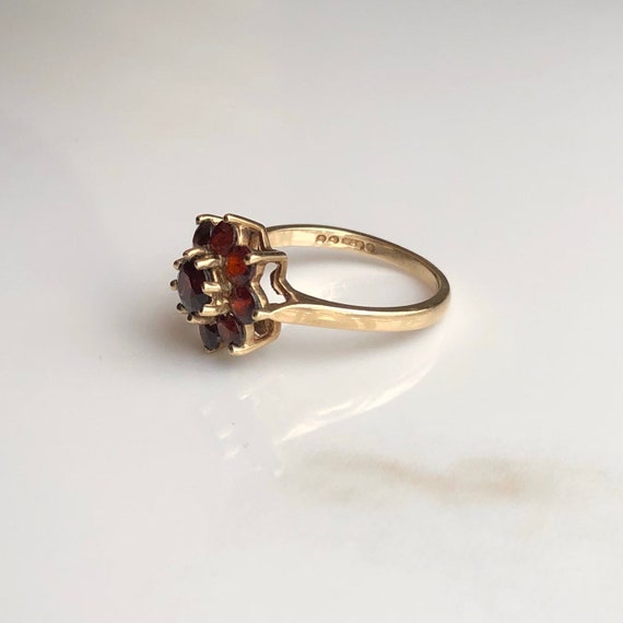 Vintage 9 Carat Yellow Gold Garnet Cluster Etsy Singapore