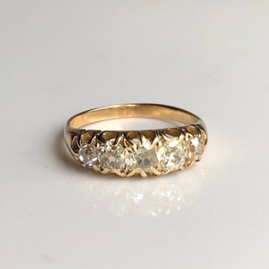 Edwardian 9 Carat Yellow Gold Five Stone Diamond Ring
