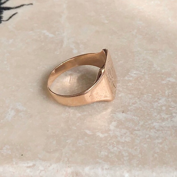 Mens rose gold signet ring best sale
