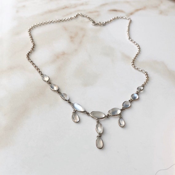 Moonstone Fringe Necklace - Medium Oval – Dames a la Mode