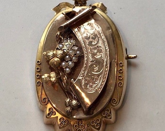 Antique Victorian 18 Karat Gold and Pearl Pendant