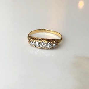 Antique 18 Carat Gold Five Stone Diamond Ring
