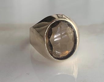 Vintage 9 Carat Gold Smokey Quartz Ring