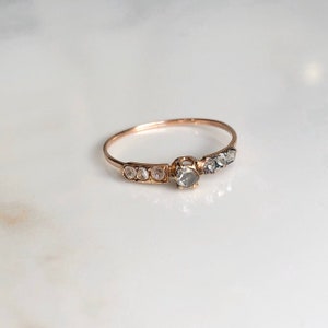Antique 9 Carat Rose a gold Rose Cut Diamond Ring