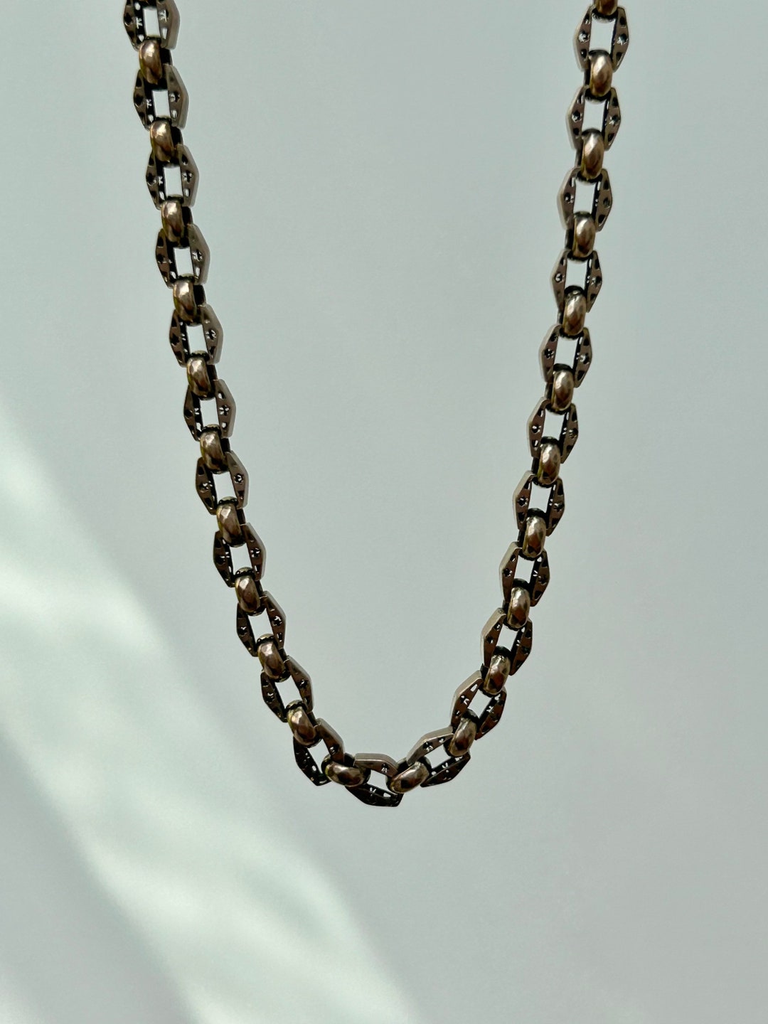 Amazing Antique Star Link 9ct Gold Chain Necklace Etsy