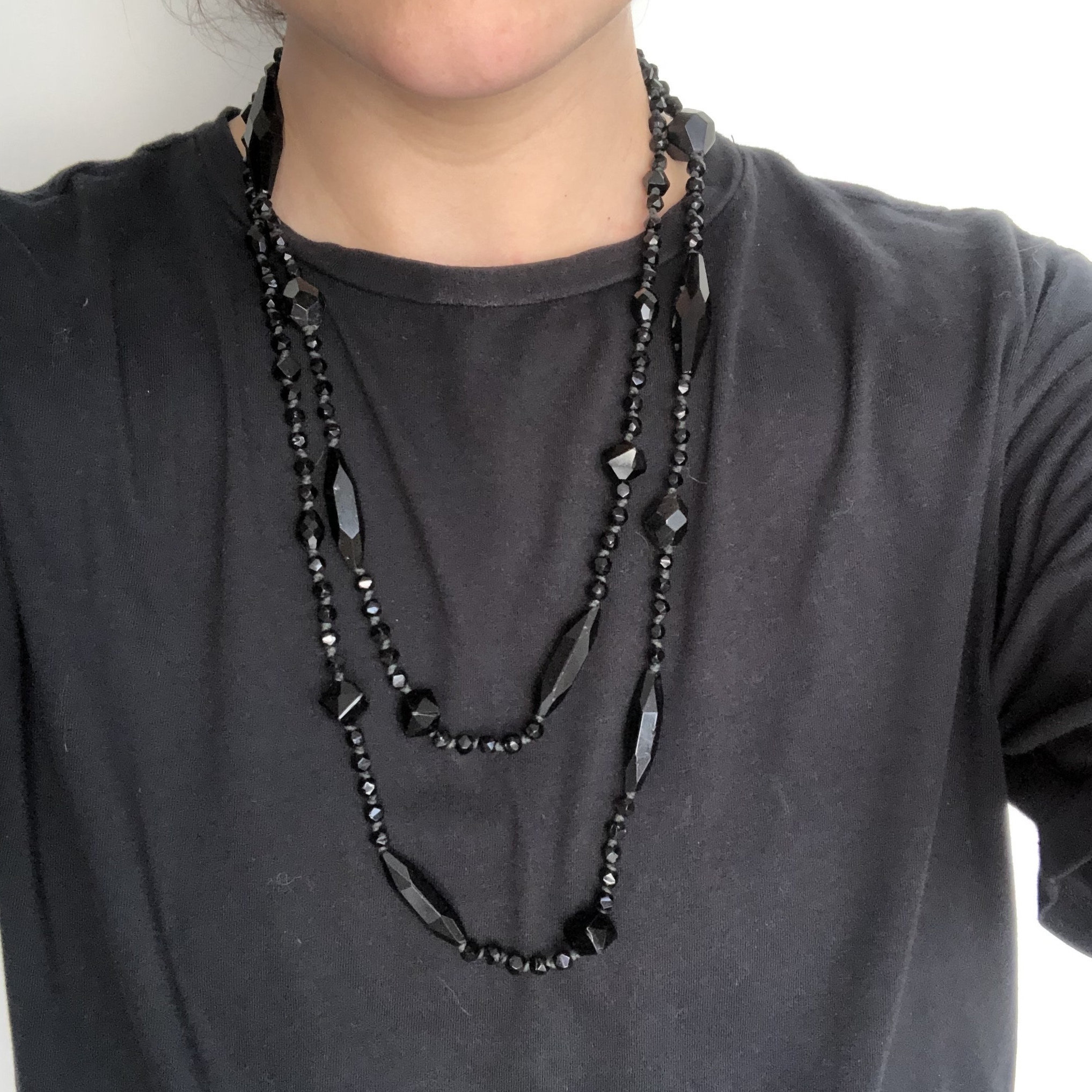 ■VINTAGE HOLLYWOOD■ Black Stone Beads Necklace VH2478NE07 MUSINSA | VINTAGE HOLLYWOOD Black Stone Beads Necklace