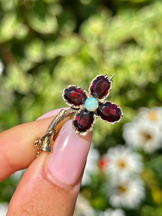Edwardian 18ct Gold, Platinum & Diamond Brooch Set With A Large Harlequin Opal