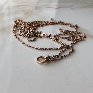 Antique 9 Carat Rose Gold Longuard Chain With Clasp