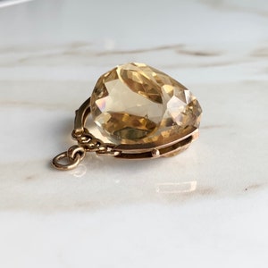 Antique 9 Carat Gold Citrine Fob Pendant