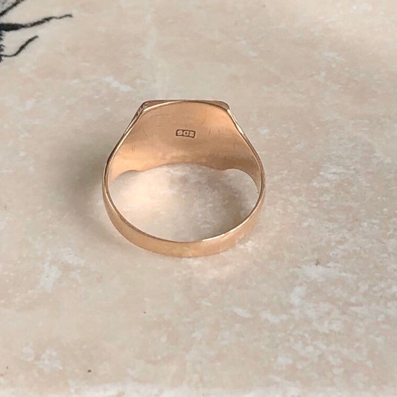 9ct Rose Gold 13mm Round Signet Ring